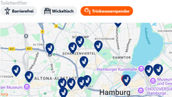 Der Toilettenfinder auf der SRH-Website