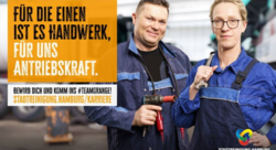 Stellenanzeigenmotiv Kfz Mechatronikerin