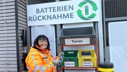 Batterien-Annahme auf dem Recyclinghof