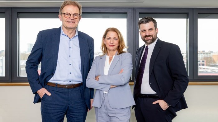 Dreierspitze in der Geschäftsführung (v.l.): Holger Lange, Daniela Enslein und Kristian Kuen