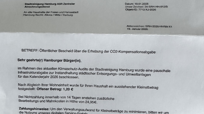 Irreführende Briefe im Umlauf