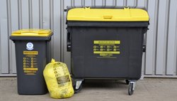 Gelbe Tonnen und gelber Sack