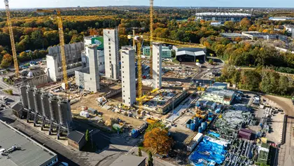ZRE Baustelle von oben aus ddr Vogelperspektive